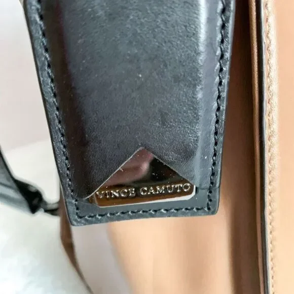 Vince Camuto 'Max' Tri-Color Leather Satchel Croc-Embossed Flap Adjustable Strap